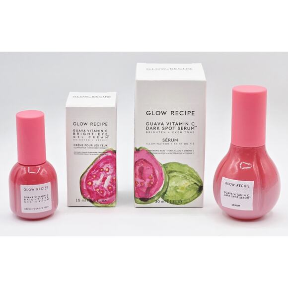 Glow Recipe Guava- Vitamin C Dark Spot Serum 1 oz & Bright Eye Gel Cream 0.5 oz - Picture 1 of 5